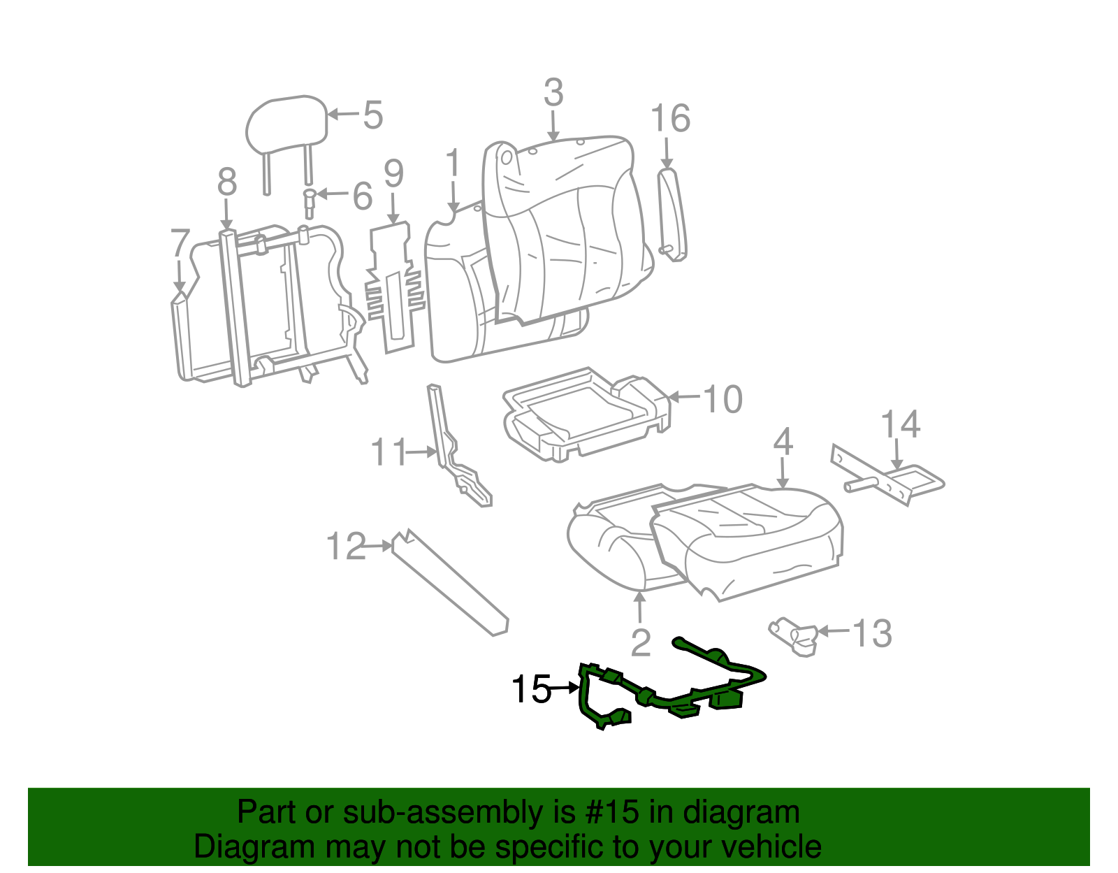 Harness Assembly, D/Seat Adjuster Wrg - GM (88978721)