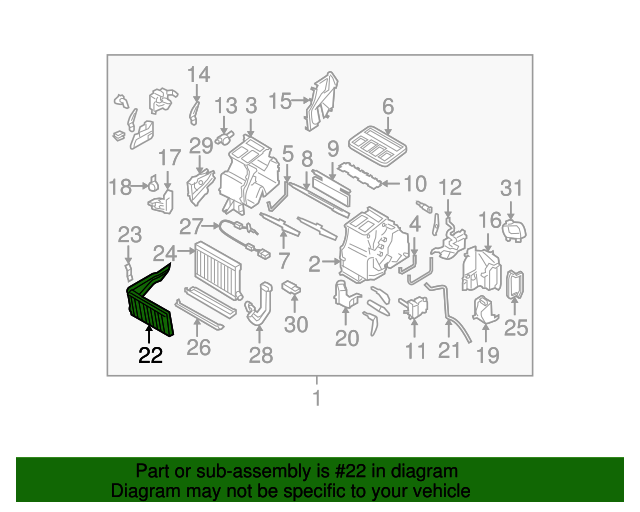 20082009 Subaru Heater Core 72130AG06A Subaru Parts Store