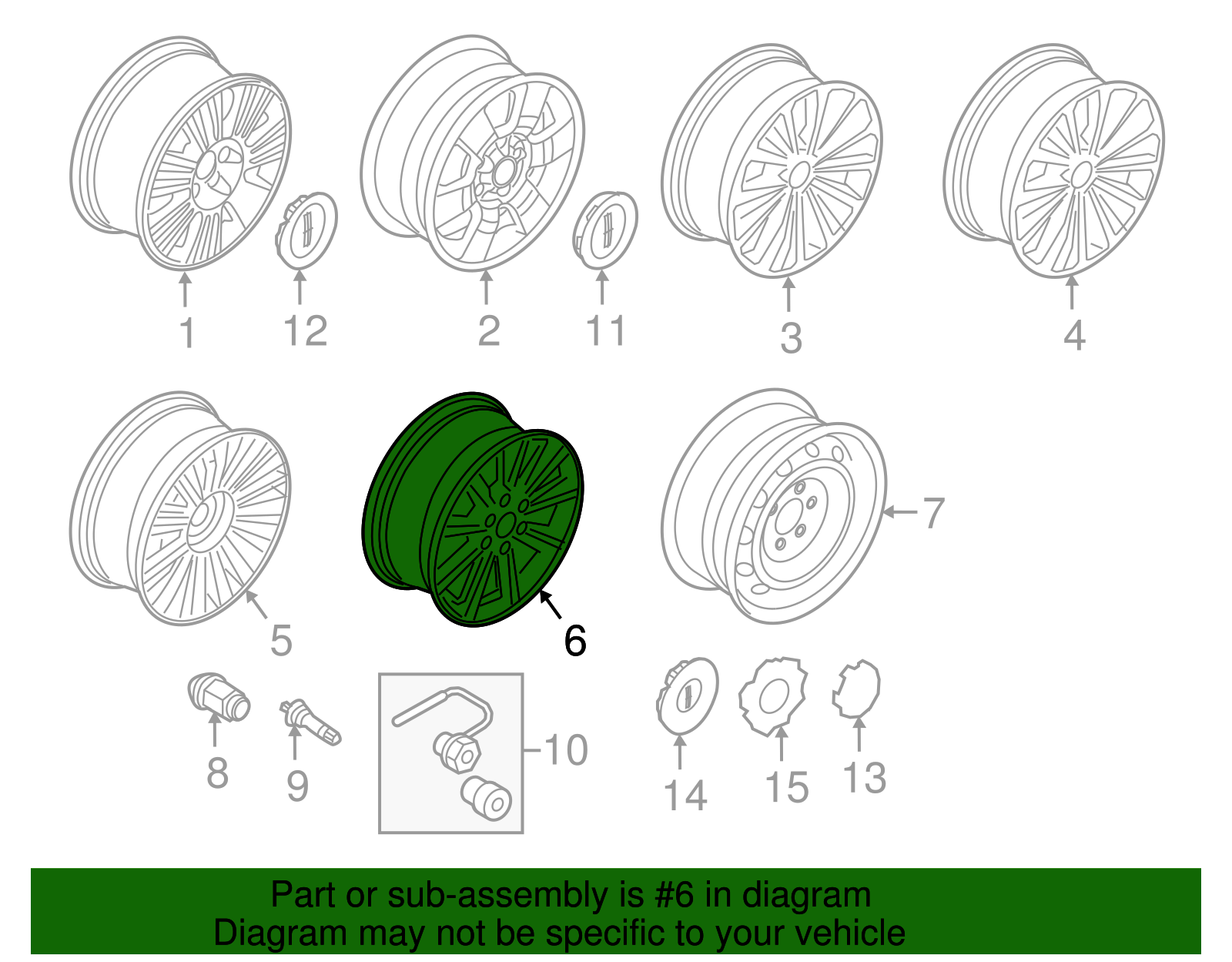 Wheel, Alloy - Ford (GL7Z-1007-A)