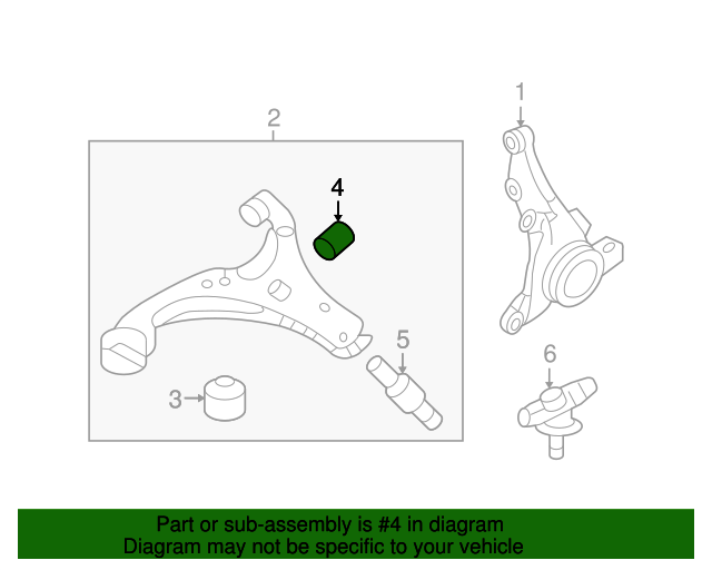 545512G000 Lower Control Arm Rear Bushing 20062010 Kia Optima Kia