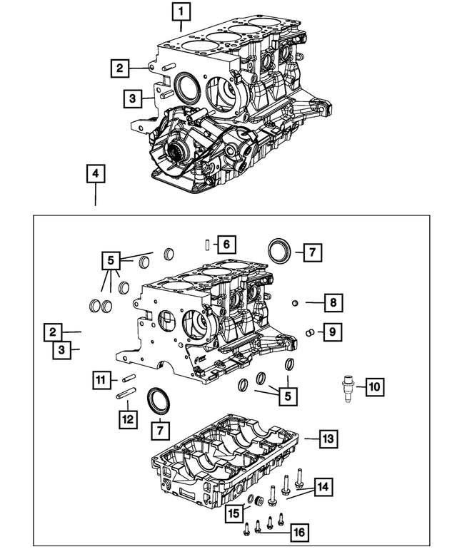 2013 Fiat 500 Short Block Engine 68238705AA Mopar eStore