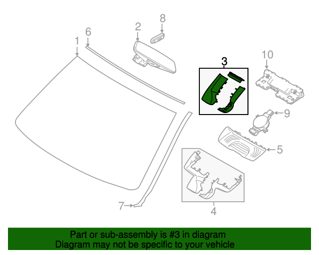 51-16-7-945-222 - Mirror Inside Base - 2018-2021 BMW X3 | Buy BMW 