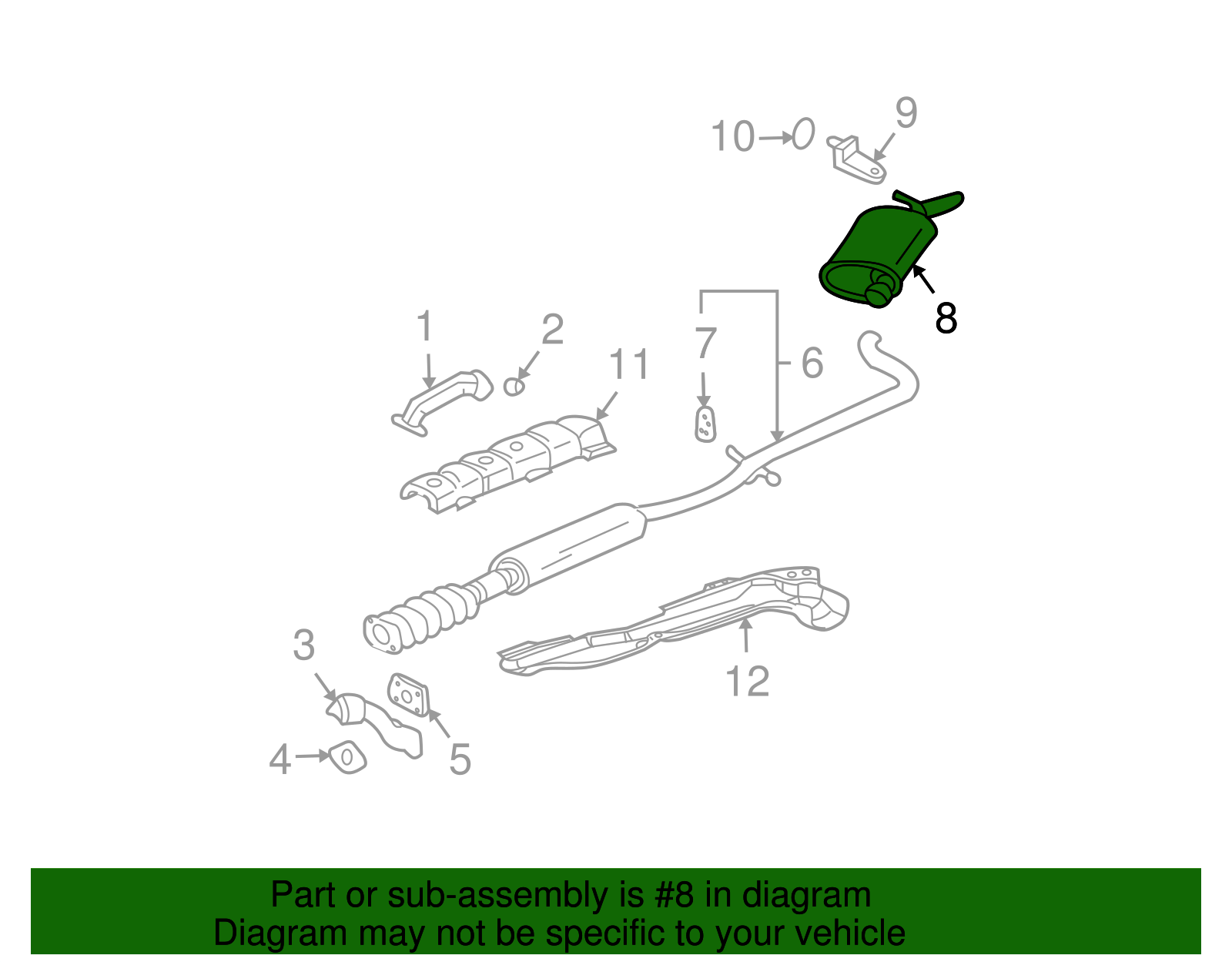 Muffler W/Tailpipe - GM (25695103)