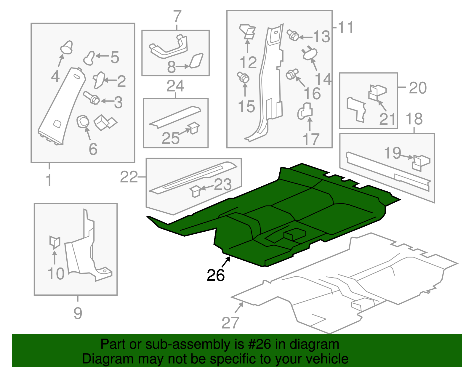 Floor Panel Mat - GM (94672880)