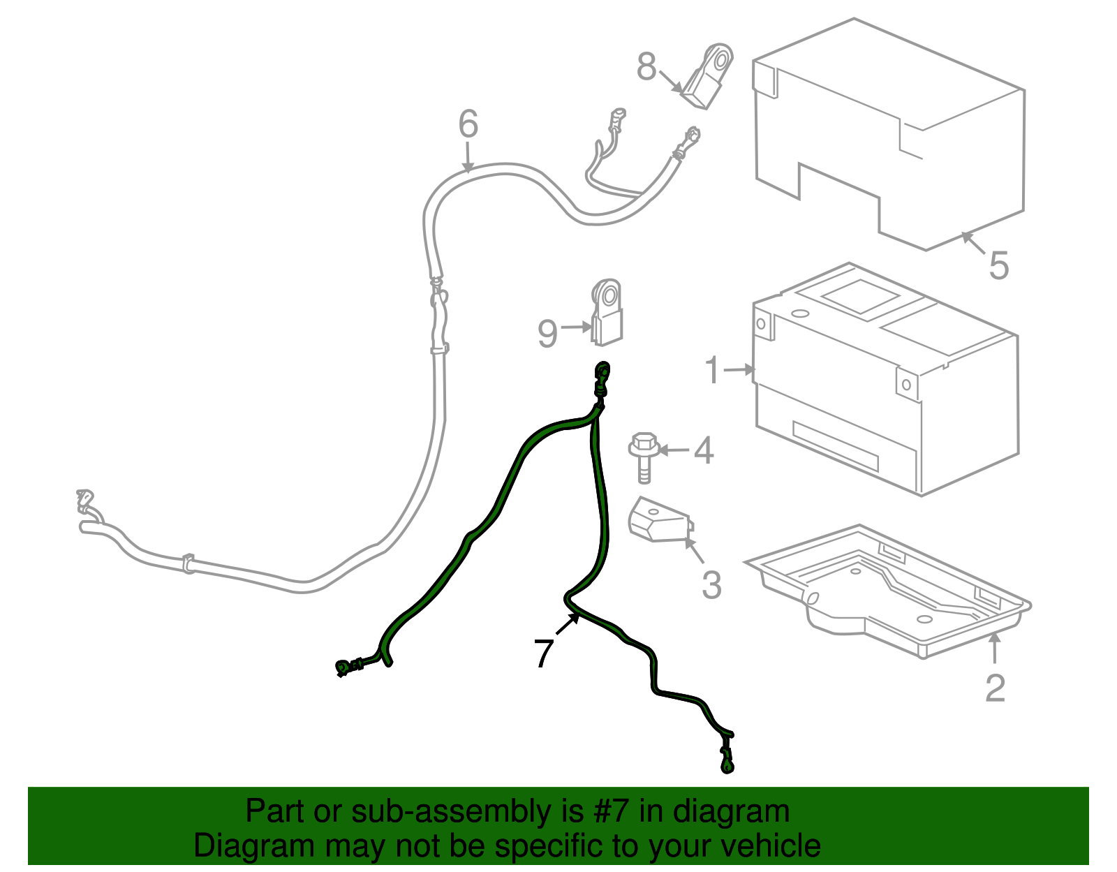 Cable Assembly, Bat Neg - GM (88986345)