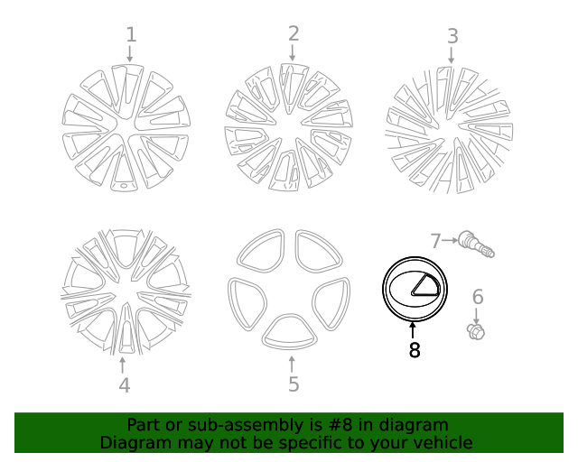 4260350381 Center Cap For 20182024 Lexus Lexus OE Parts