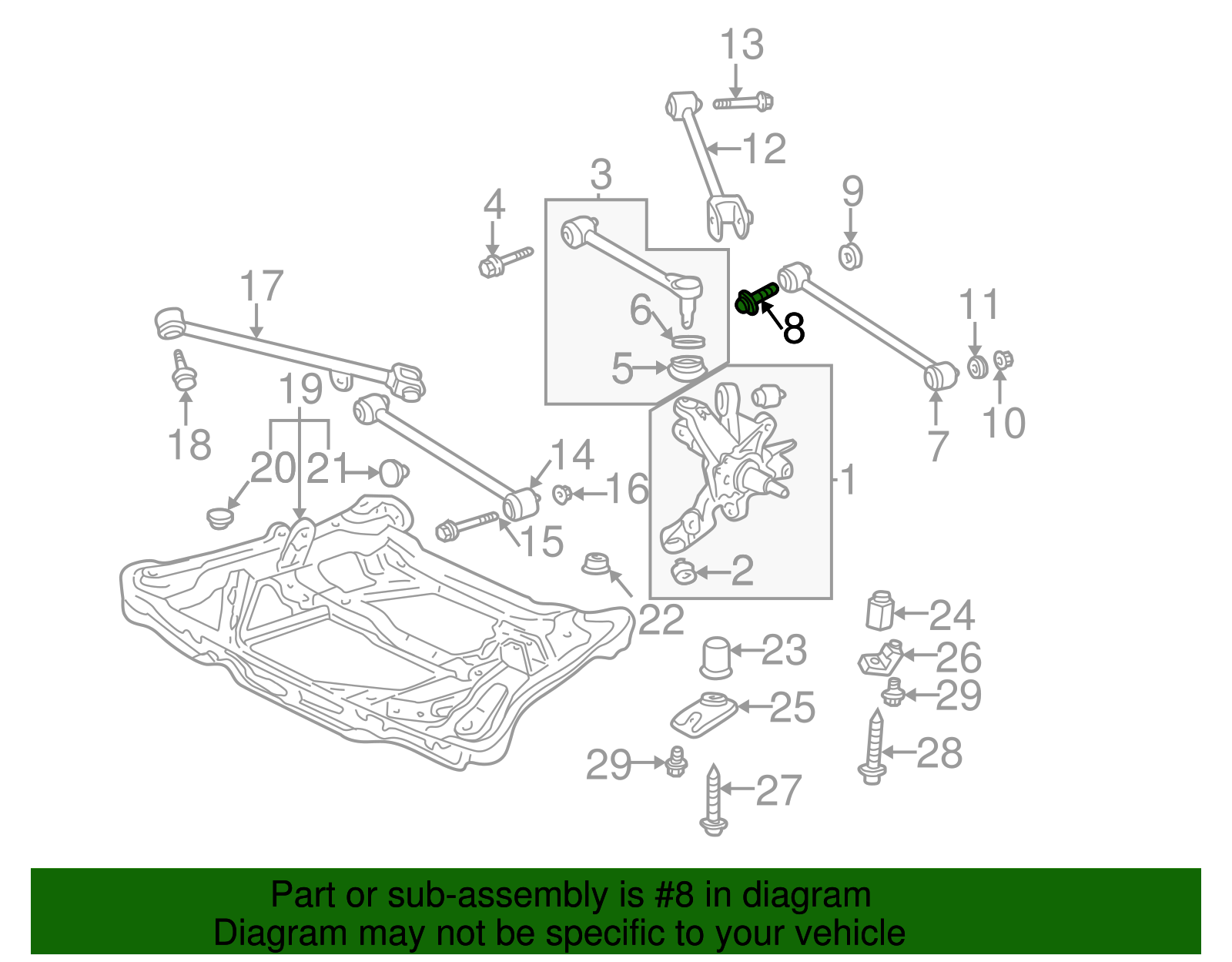 1998-2007 Honda Accord Control Arm Adjust Bolt 52387-SDA-A00 | OEM ...