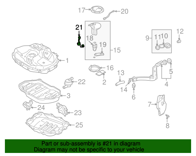 20012003 Mazda Fuel Gauge Sending Unit BJ3D60960A Mazda Parts