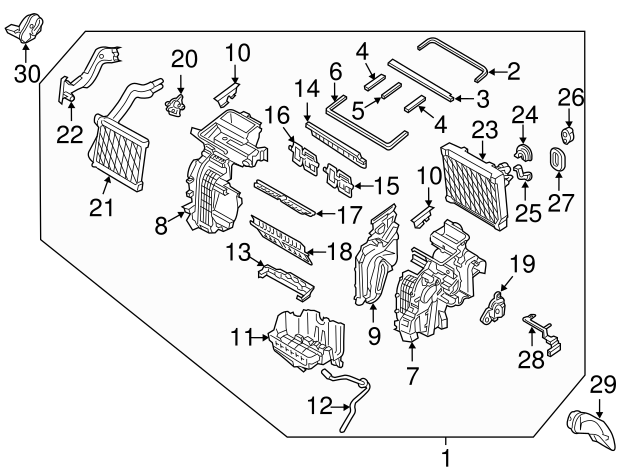 Genuine Hyundai 97135-A5080 Heater Case Right Genuine Hyundai 97135-A5080 Heater Case Right