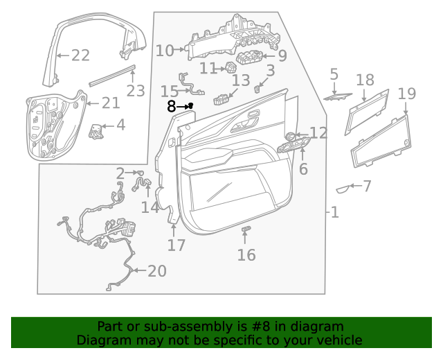20212022 Cadillac Lock Knob Bezel 84465408