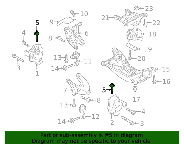 N91246701 Motor Mount Mount Bolt 20172023 Audi Audi OEM Parts
