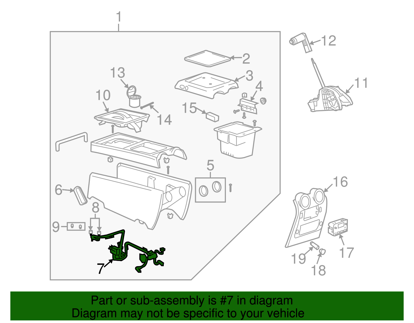 Harness Assembly-F/Floor Console Wrg - GM (15207136)
