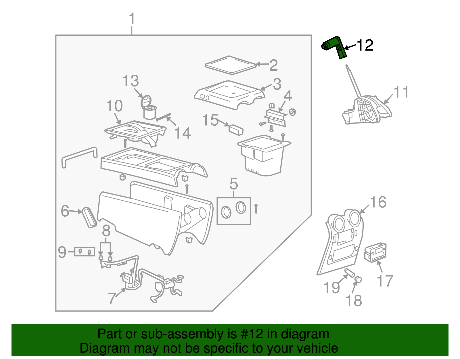 Automatic Transmission Shift Lever Handle - GM (15808173)