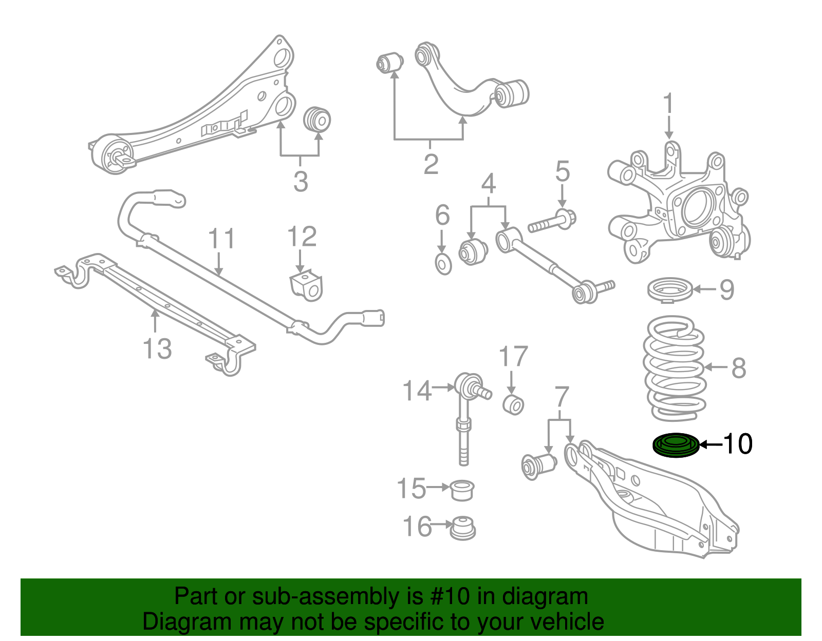Coil Spring Insulator (Left, Right, Rear, Lower) - Scion (48258-12050)