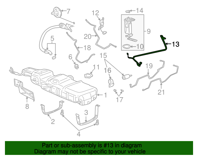 20012004 GM Fuel Level Sensor Wiring Harness 10424733 GM