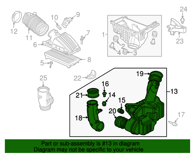 17230RCAA00 Chamber Assembly, Resonator 20032007 Honda Accord