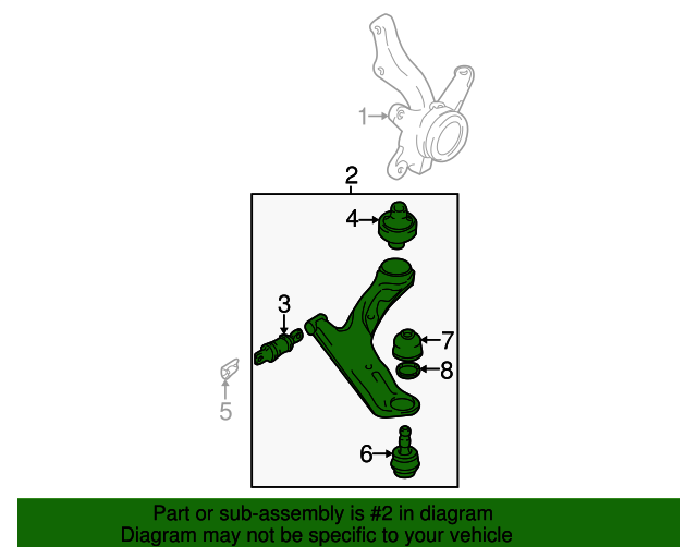 Genuine Lower Control Arm for 20012006 Hyundai Santa Fe Part 54502