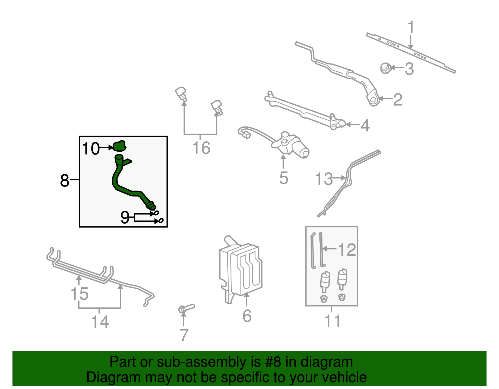 Windshield Washer Fluid Reservoir Filler Tube - GM (96673289)