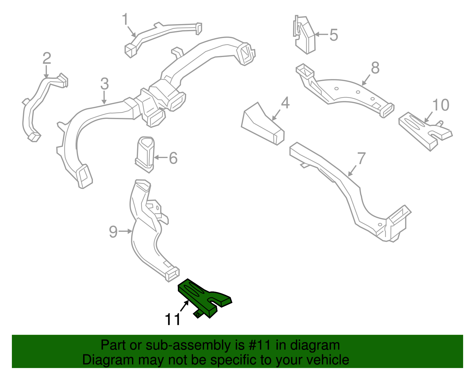 2007-2023 Nissan Heater Duct Rear Extension 27851-JA000 | Hart Nissan ...