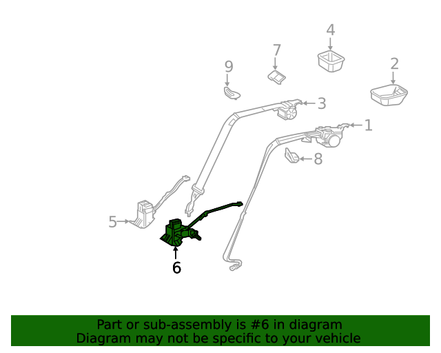 2019-2022 Lexus ES300h Buckle 73480-33331-C0 | Lexus OEM Parts Online 