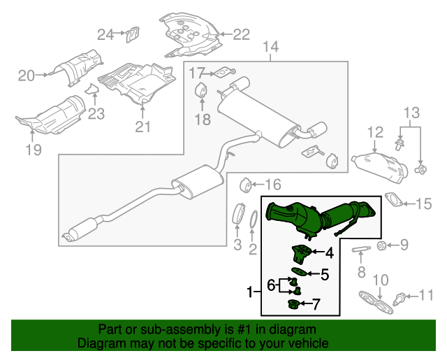 20152016 Lincoln MKC Catalytic Converter CV6Z5E212E QuirkParts