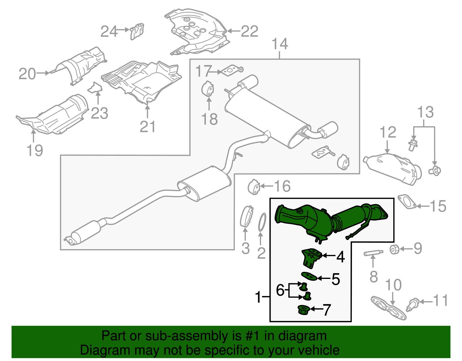 Catalytic Converter - Ford (GV6Z-5E212-B)