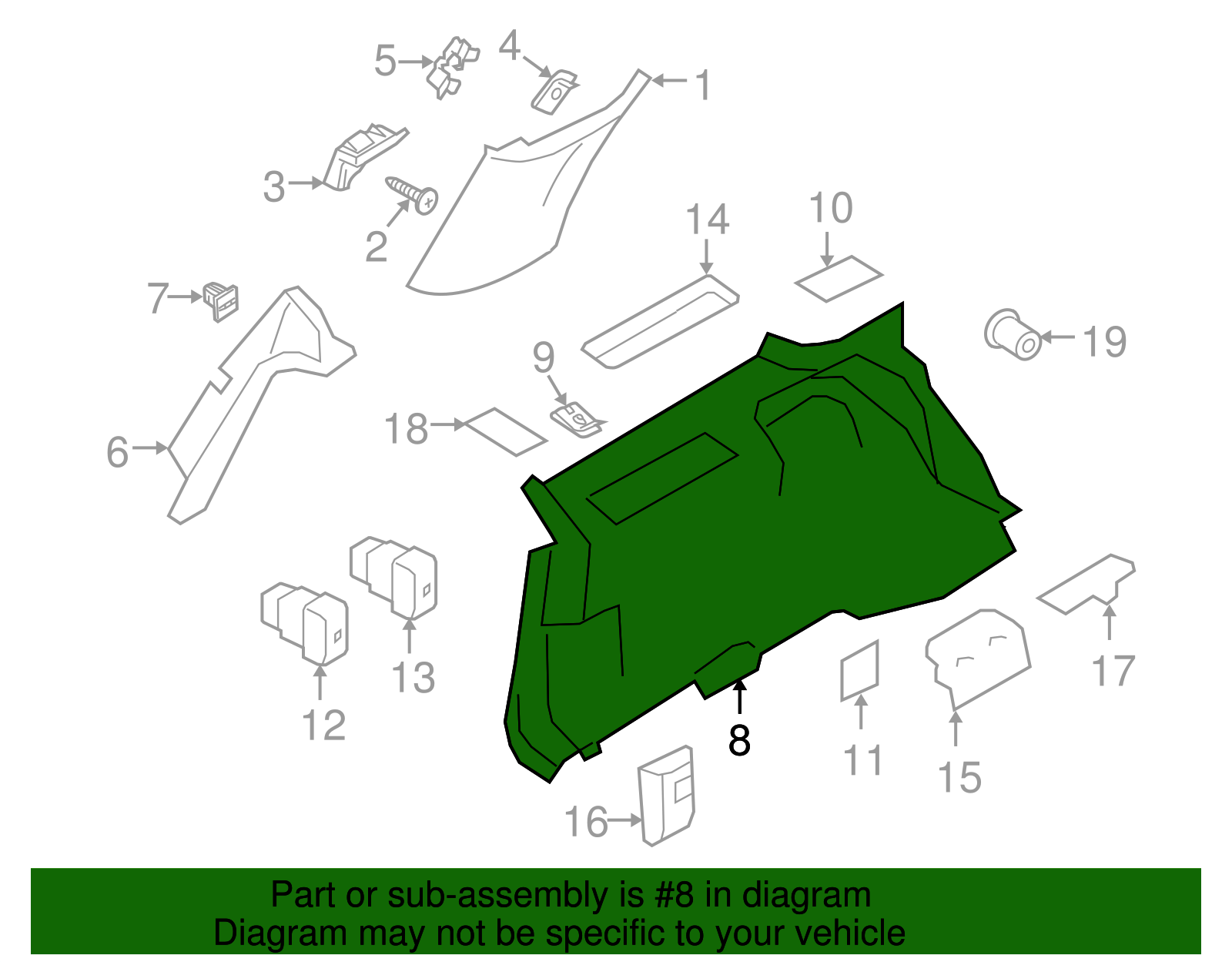 Quarter Trim Panel - Ford (GL7Z-7831011-AA)