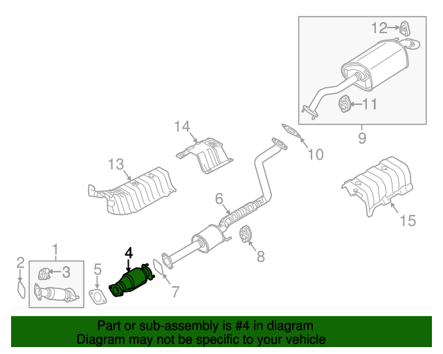 289502E100 Catalytic Converter 20132016 Kia Forte Kia.Parts Store
