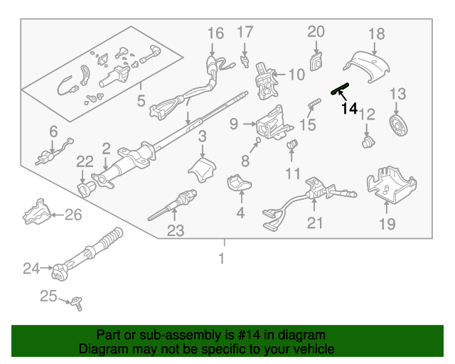 19952009 GM Steering Wheel Lock Pin 26061342 Auto Parts Express