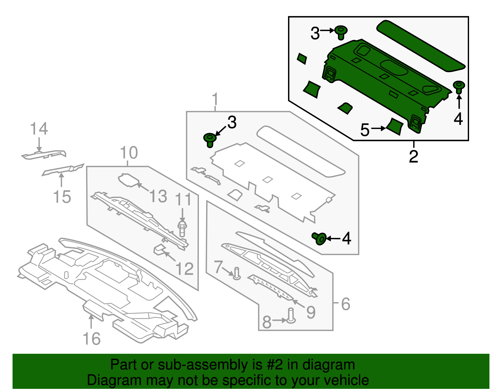 Pkg Tray Trim - Ford (GD9Z-5446668-AC)