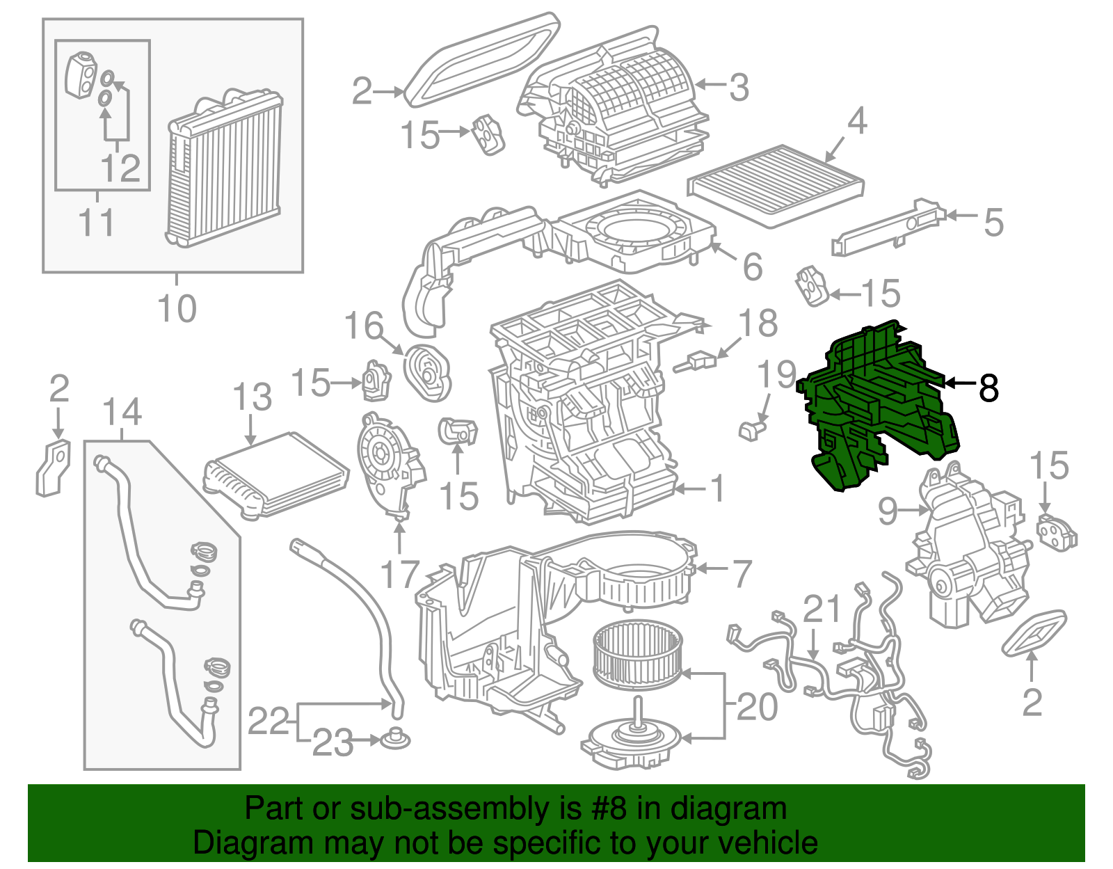 Lower HVAC Heater Case - GM (84081129)