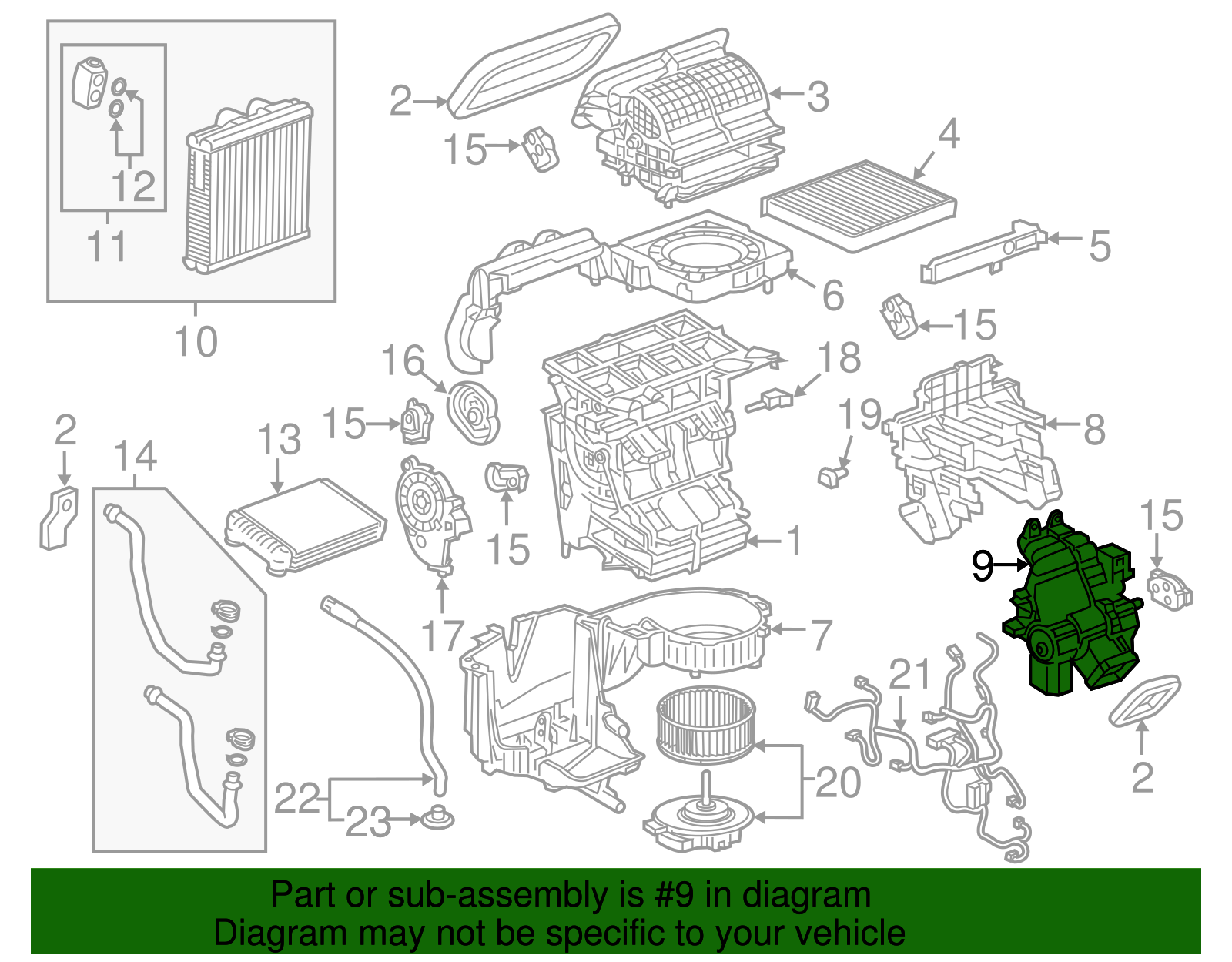 Auxiliary Air Conditioning Air Outlet Deflector Housing - GM (84081096)