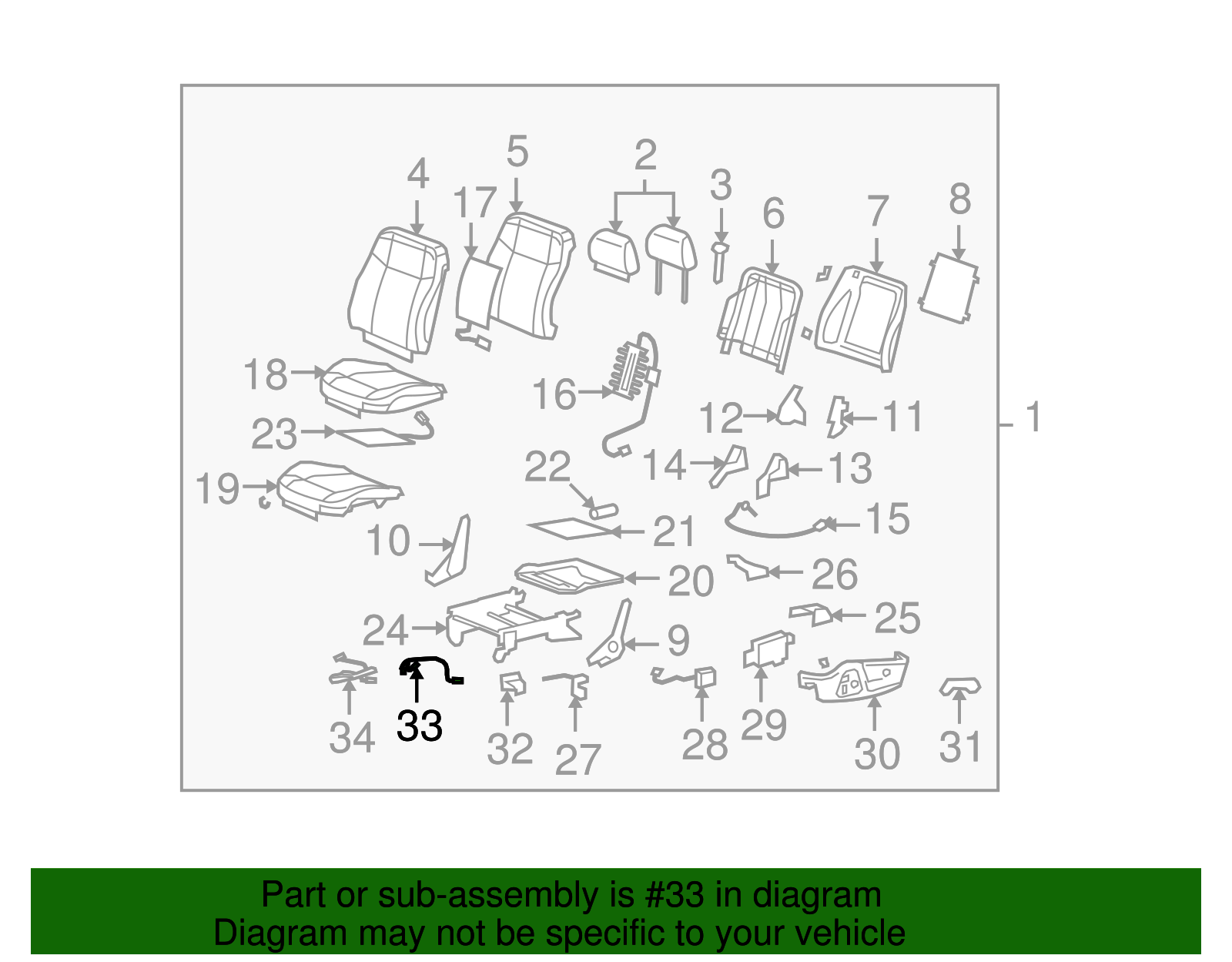 Harness, D/Seat Adjuster Wrg - GM (25971453)