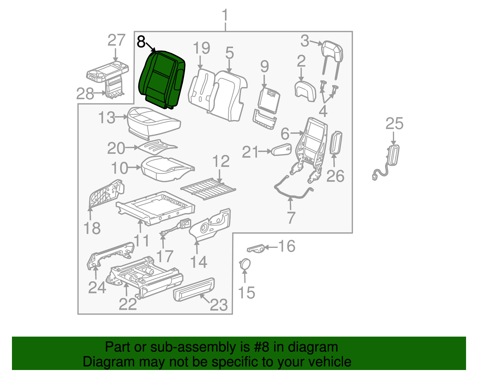 Seat Back Cover - Buick (89044160)