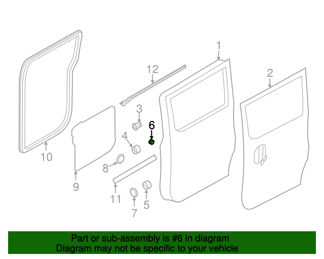 20152018 Chevrolet City Express Rear Side Door Bumper 19316929 GM