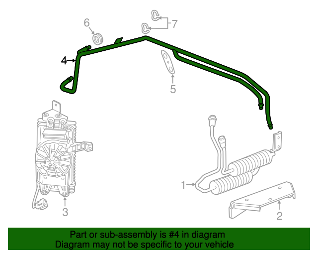 23488084 Automatic Transmission Fluid Cooler Inlet and Outlet Line