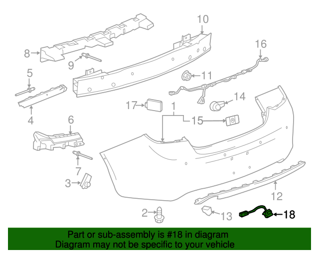 GM Rear Bumper Camera 22806051