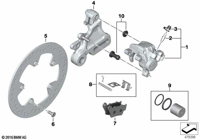 34218569406 - Brake Caliper, Rear 2016-2024 BMW-Motorrad | BMW  