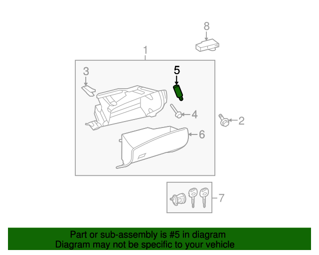 555570E020 Glove Box Assembly Damper 20082013 Toyota Highlander