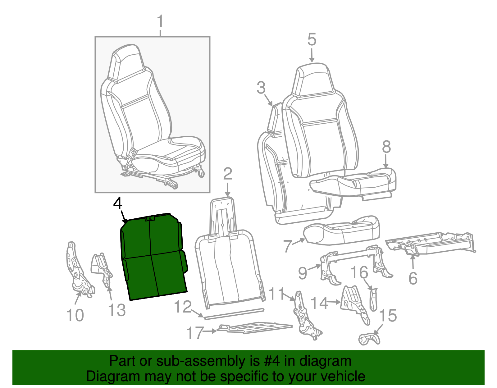 Seat Back Panel - GM (89041455)