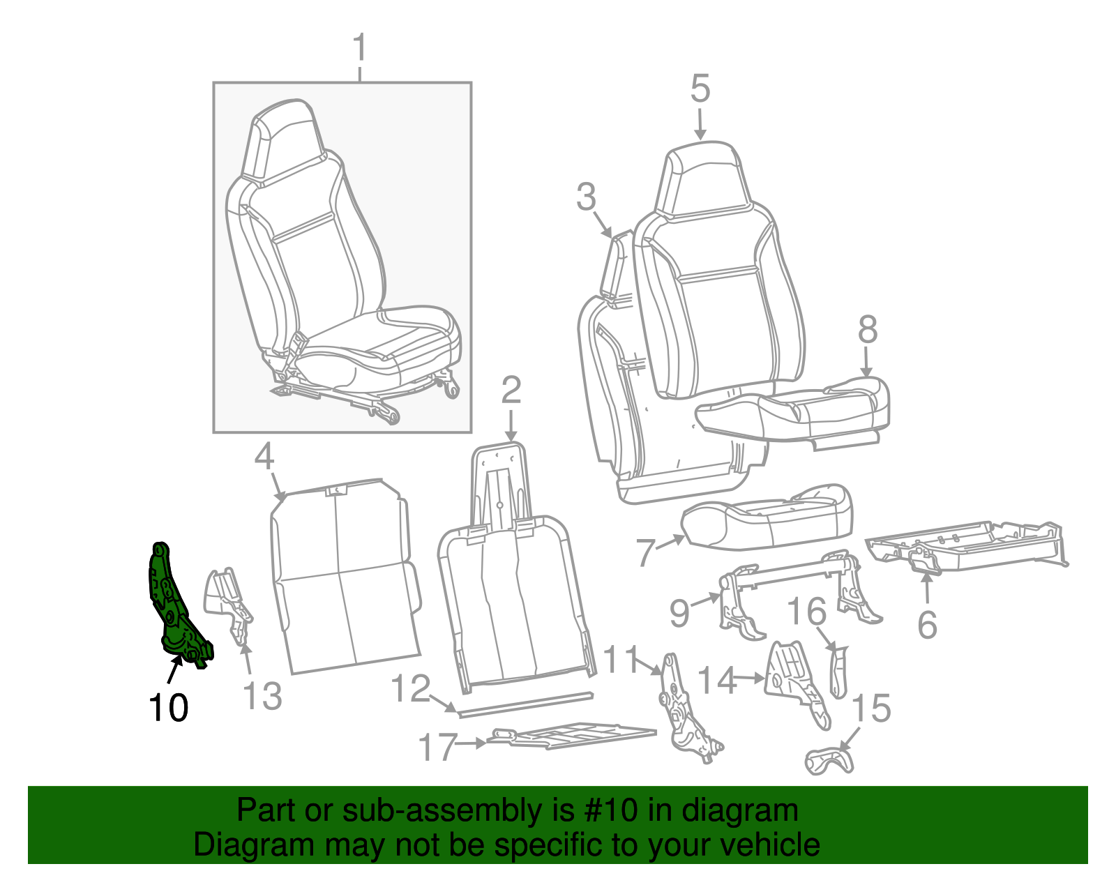 Passenger Seat Outer Recliner - GM (89039401)