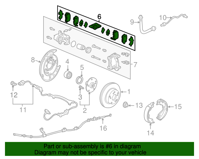 20062014 Honda Ridgeline Brake Pads Rear 43022TK4A01 Cheaper Honda