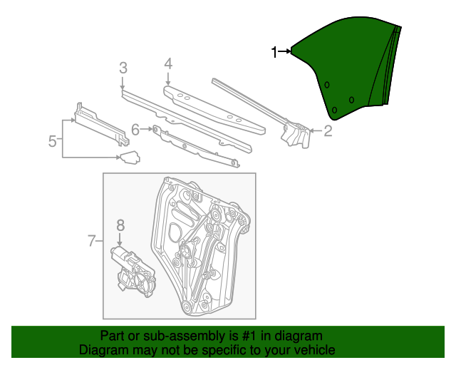 20162019 Buick Cascada Driver Side Quarter Window 13366909