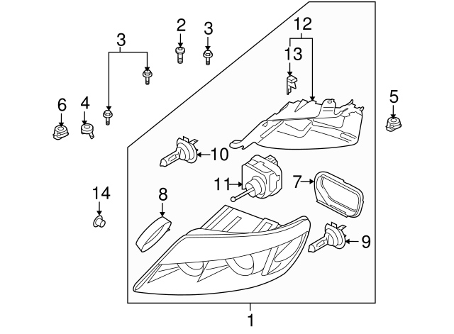 1996 2019 Audi Headlamp Bulb N 103 201 02 Audi USA Parts