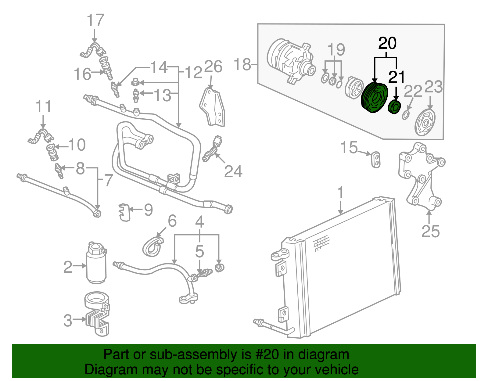 Air Conditioning Compressor Clutch Pulley - GM (6580046)