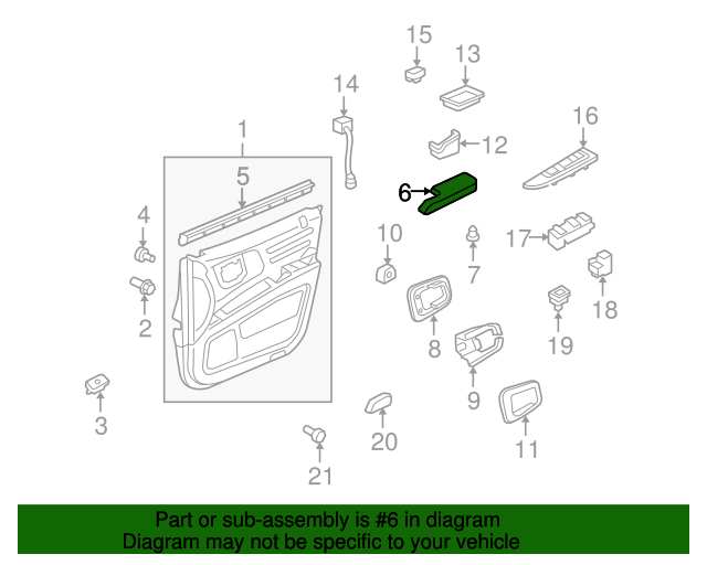 20092014 Honda Ridgeline OEM NEW Front Left Driver's Door Armrest Assembly Atlas Gray Fits 2009