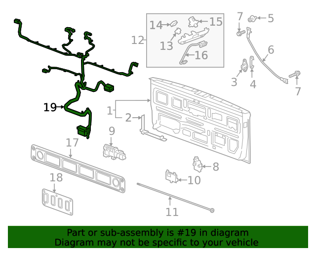 20202022 Chevrolet Tailgate Wiring Harness 84819643 QuirkParts