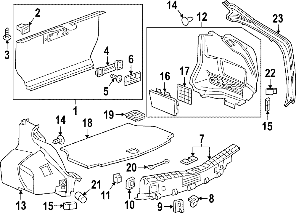 Folding Top Stowage Compartment Extension Outer High Capacity Plug Label - GM (84032909)