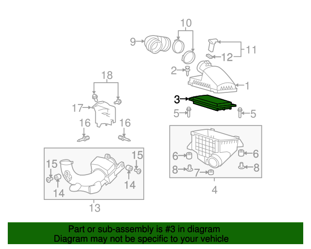 20072012 Acura RDX Element Assembly, Air Cleaner 17220RWCA00 Acura