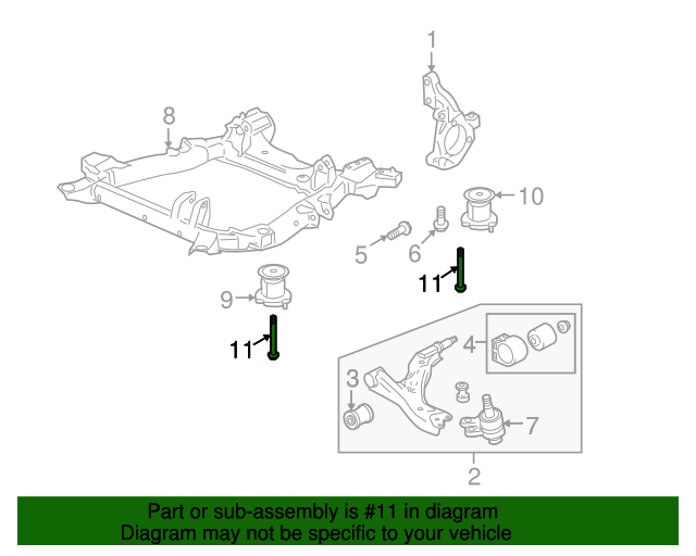 20072009 Suzuki XL7 Engine Cradle Mount Bolt 4581978J00 Suzuki Car